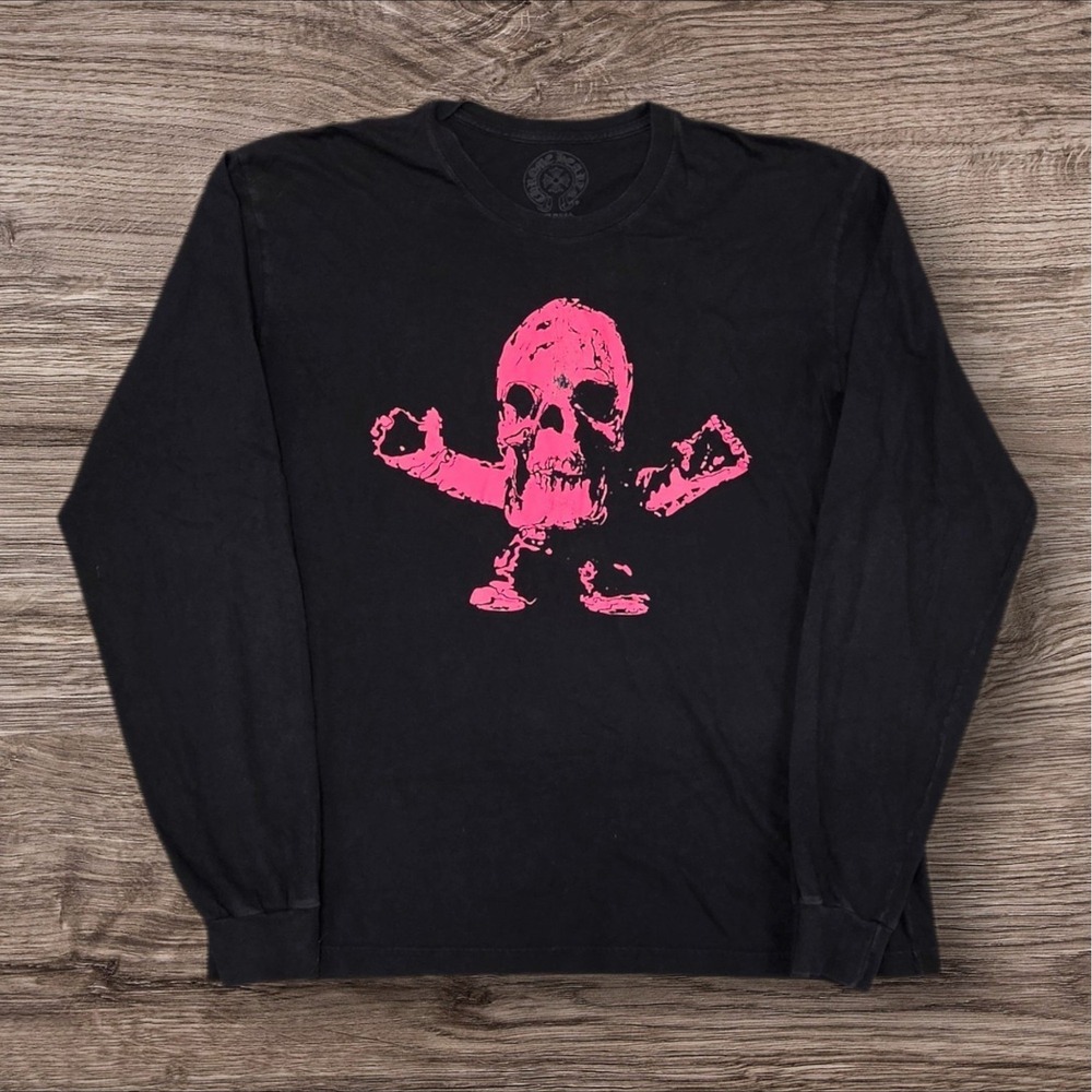Chrome Hearts Foti Harris Skull Mens XL Black Pink Long Sleeve Harris Teeter